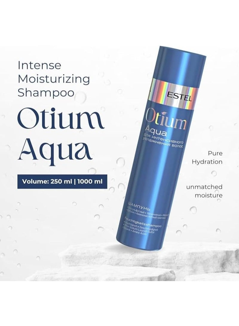 ESTEL Otium Aqua Shampoo | Sulfate-Free Hydrating & Moisturizing Shampoo for Dry and Damaged Hair | Softness & Deep Hydration | 250ml - Image 3